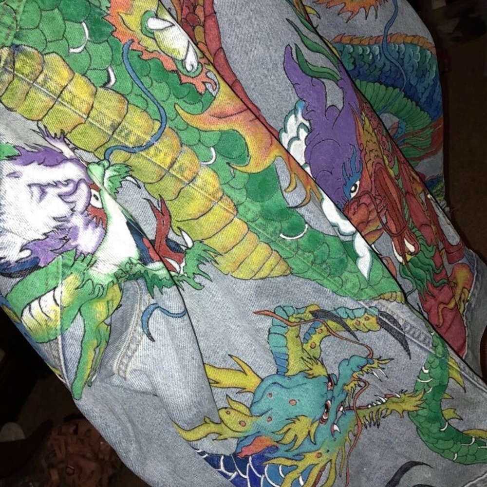 Custom Hand Painted Oversized Denim Jacket